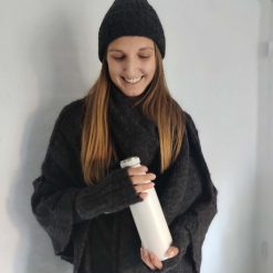 Mørkegrå hue i uld/mohair