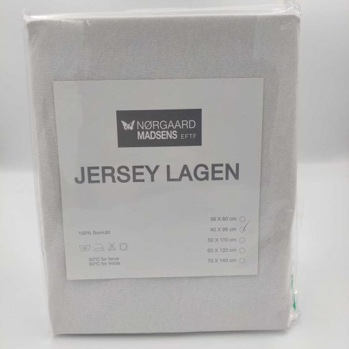 hvidt jersey lagen 40x98 cm