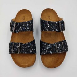 Bio andrea sandaler i sort/mønster fra Haflinger