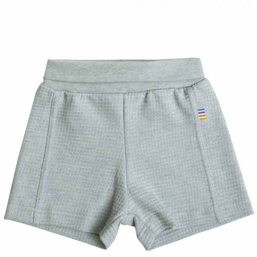 Lyseblå melange shorts i øko bomuld fra Joha
