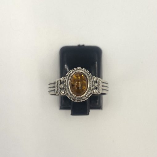 Rav ring mønster cognac