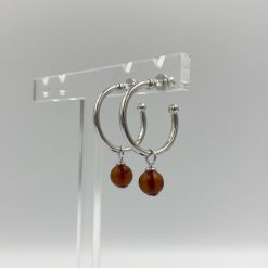 Øreringe ringe m/ravperle